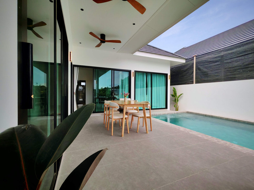 New Modern 3 Bedroom Pool Villa with Solar Panels for Sale