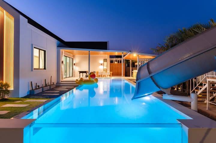 Luxury Pool Villa with Kids Club and Guest House Near Black Mountain